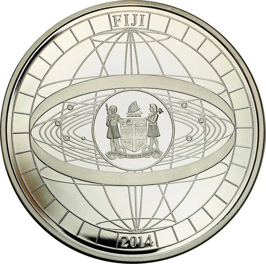 Fidżi. 20 dolarów 2014 450. rocznica Galileo Galilei - 1 kg Ag .999